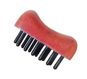 Multifunction Buffalo Horn Comb Neck Head Meridian Massage Comb Wide Tooth Health Hair Combs Massage Brush - Default