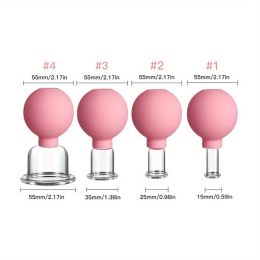 Vacuum Cupping Glass Jar Cellulite Massager For Face Acupuncture Hijama Suction Cup Reduce Puffiness Health Care Face Sucker - Pink