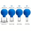 Vacuum Cupping Glass Jar Cellulite Massager For Face Acupuncture Hijama Suction Cup Reduce Puffiness Health Care Face Sucker - Blue