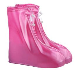 1pc Reusable Men And Women Rain Boots Cover Anti-Slip Wear-resistant Protective Cover Waterproof Layer - B Red - XS(32-34)