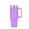 40oz Stainless Steel Handle Bottle Car Cup Double-layer Vacuum Iced Beer Cup Outdoor Portable Travel Insulation Cup - Dark Violet - 40oz