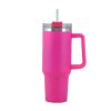 40oz Stainless Steel Handle Bottle Car Cup Double-layer Vacuum Iced Beer Cup Outdoor Portable Travel Insulation Cup - Red - 40oz