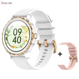 QR02 smart watch HD Bluetooth call AI voice mobile payment health monitoring multi sport watch - White silica gel+powdered silica gel