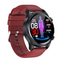 E400 non-invasive blood glucose ECG+PPG temperature blood pressure blood oxygen heart rate temperature intelligent health watch - red