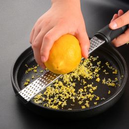 1pc Stainless Steel Lemon Zester & Cheese Grater; Fruit Scraper Planer; Kitchen Gadget - 11.81in*1.25in