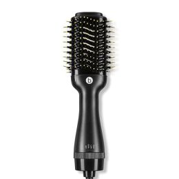 Hair Dryer 3 in 1 Hot Air Brush Styler and Volumizer Blow Dryer Salon Blower Brush Electric Hair Straightener Curler Comb - black