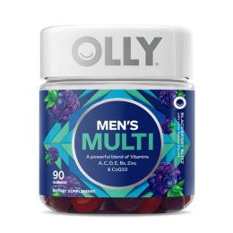 OLLY Mens Multivitamin Gummy, Health & Immune Support, B Vitamin, CoQ10, Blackberry, 90 Count - OLLY