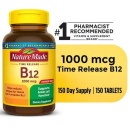 Nature Made Vitamin B12 1000 mcg Time Release Tablets;  Dietary Supplement;  150 Count - Nature Made