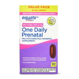 Equate One Daily Prenatal Softgels Multivitamin/Multimineral Supplement;  60 Count - Equate