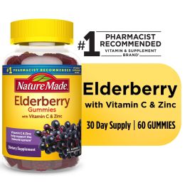 Nature Made Elderberry with Vitamin C and Zinc Gummies;  Dietary Supplement;  60 Count - Nature Made