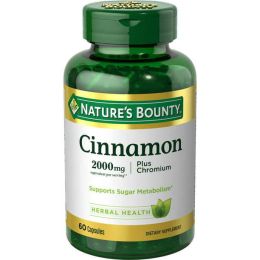 Nature's Bounty Cinnamon Supplement + Chromium;  2000 mg;  60 Capsules - Nature's Bounty