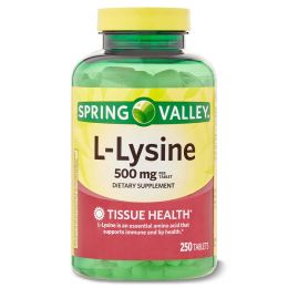 Spring Valley L-Lysine Dietary Supplement;  500 mg;  250 Count - Spring Valley