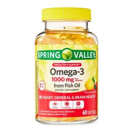 Spring Valley Proactive Support Omega-3 from Fish Oil Dietary Supplement;  1000 mg;  60 Count - Spring Valley