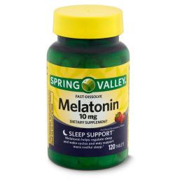 Spring Valley Fast-Dissolve Melatonin Dietary Supplement;  10 mg;  120 Count - Spring Valley