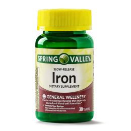 Spring Valley Slow-Release Iron Tablets Dietary Supplement;  45 mg;  30 Count - Spring Valley