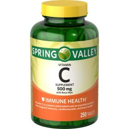 Spring Valley Vitamin C Supplement with Rose Hips;  500 mg;  250 Count - Spring Valley