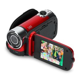 HD 1080P Digital Video Camcorder 2.7in 16X Zoom DV Camera 270Â° Rotation Rechargeable Kid Camera w/Fill Light Selfie - Red