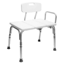 Tub Transfer Bench with Height Adjustable Legs, Convertible for Left- or Right-Hand Entry - 1