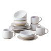 White Round Stoneware 16-Piece Dinnerware Set - White