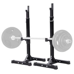 2 Pieces Adjustable Adjustable Squat Rack Stand - Black