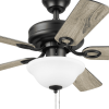 44" Black Traditional LED Ceiling Fan with 5 Blades, Light Kit, Pull Chains & Reverse Airflow - Black