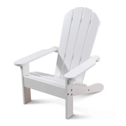 Wooden Adirondack Children's Outdoor Chair, White - White