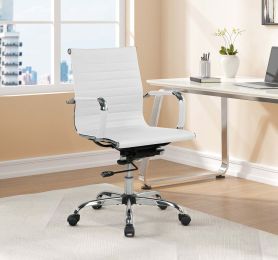 37.5 in Manager's Chair with Adjustable Height & Swivel, 250 lb. Capacity, Black - White