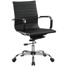 37.5 in Manager's Chair with Adjustable Height & Swivel, 250 lb. Capacity, Black - Black