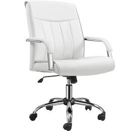 Steady 22.5 in Executive Chair, 300 lbs. Capacity, White - White