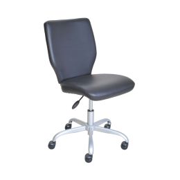 Mid-Back Office Chair with Matching Color Casters, Teal Faux Leather - Gray