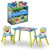 4-Piece Playroom Solution by Delta Children â€“ Set Includes Table and 2 Chairs and 6-Bin Toy Organizer - 4-Piece Playroom