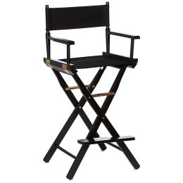 30" Director's Chair Black Frame-Black Canvas - Black