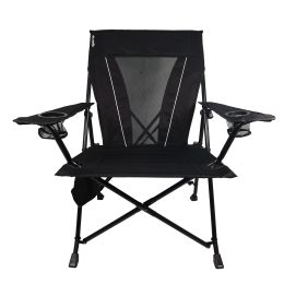 XXL Dual Lock Portable Camping and Sports Adult Chair, Vik Black - Black