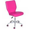 Mid-Back Office Chair with Matching Color Casters, Teal Faux Leather - Pink