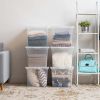 68 Quart Jumbo Stackable Plastic Closet Storage Organizer Box, Clear, Set of 6 - Clear