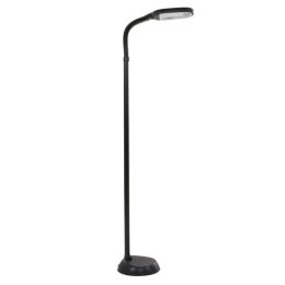 5-Foot Sunlight Floor Lamp - Adjustable LED Reading Lamp and Room Decor for Modern Living Rooms, Bedrooms, and Offices (Black) - Black