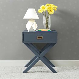 Miles Nightstand, Nursery Furniture, Graphite Blue Wood - Graphite Blue