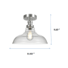 12" Semi-Flush Mount Ceiling Light, Satin Nickel - Silver