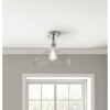 12" Semi-Flush Mount Ceiling Light, Satin Nickel - Silver