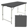 4 Foot Folding Table Black Indoor Outdoor Folding Card Table - Black