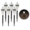 Outdoors Solar Powered LED Pathway Lights w/ Hanging Hook, 14-in. Tall, 6-Pack, Waterproof IP44 - A