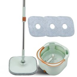 Spin Mop and Bucket with Wringer Set, Self Separate Clean and Dirty Water System - Green