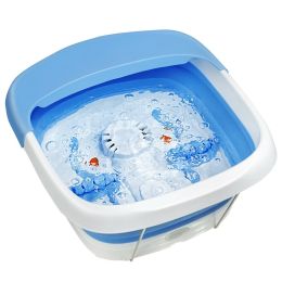 Foot Spa Bath Motorized Massager with Heat Red Light - blue