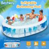 90Ã—60Ã—20In Inflatable Swimming Pool Blow Up Family Pool For Kids Foldable Swim Ball Pool Center - Blue