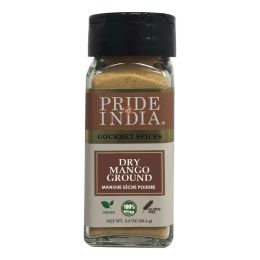 Pride Of India - Natural Dry Mango (Amchur) Powder - 2.4 oz (68 gm) Dual Sifter Jars, Vegan Sun, Dried Spice, Best for Chutneys, Soups - Spices