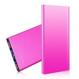 20000mAh Power Bank Ultra-thin External Battery Pack Phone Charger - HotPink