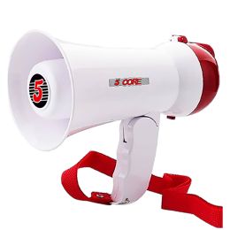 Megaphone Handheld Mini Bullhorn Cheer Loudspeaker Bull Horn Speaker Small Megaphono Siren Sling Strap Portable 5Core HW 1 BTRY - (XS) HW1 +Battery