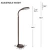 5-Foot Sunlight Floor Lamp - Adjustable LED Reading Lamp and Room Decor for Modern Living Rooms, Bedrooms, and Offices (Black) - Brown