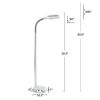 5-Foot Sunlight Floor Lamp - Adjustable LED Reading Lamp and Room Decor for Modern Living Rooms, Bedrooms, and Offices (Black) - Chrome