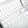 2 Tier Dish Drying Rack Drainer Stainless Steel Kitchen Cutlery Holder Shelf - Silver